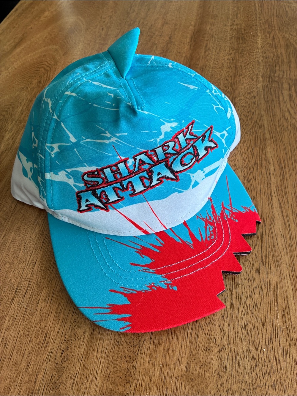 Monster Truck Wars Shark Attack Youth Snapback Hat Shark Fin Bite Brim Blue
